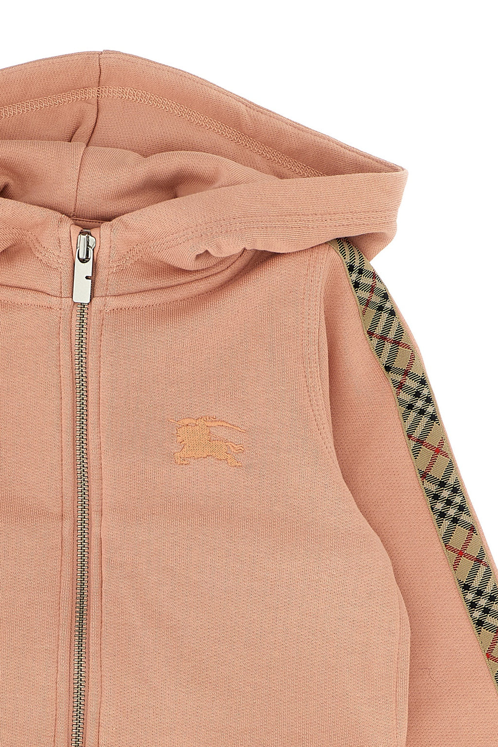 BURBERRY 'Elin Check Tape' hoodie For Baby girl 100% cotton