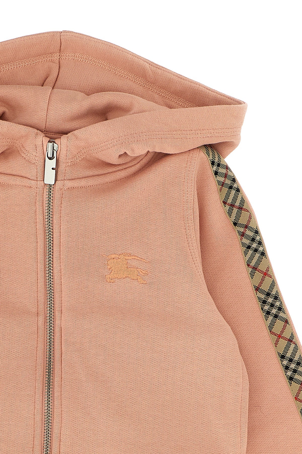 BURBERRY 'Elin Check Tape' hoodie For Baby girl 100% cotton