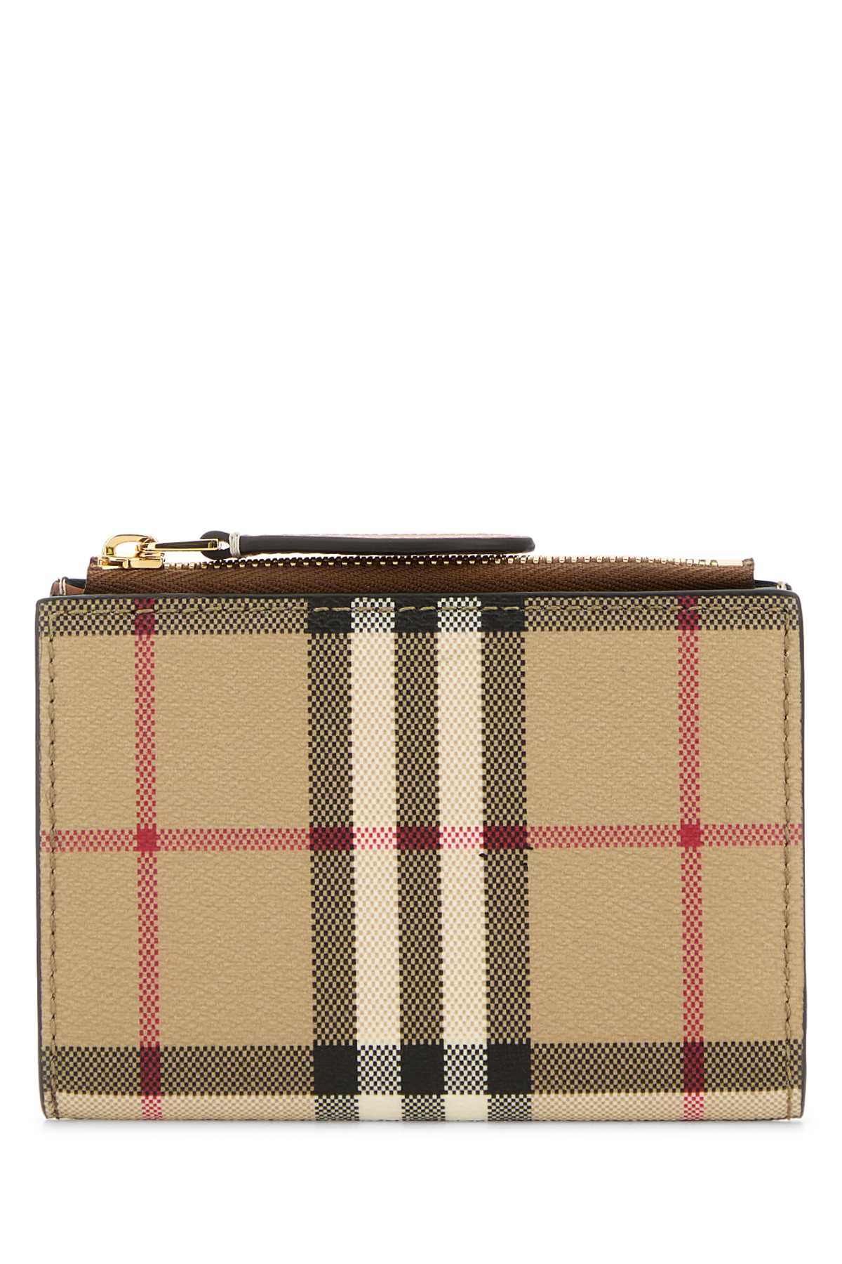 BURBERRY LS SMALL BIFOLD DFC For Women Exterior: 55% Polyurethane 25% Polyester 20% Cotton Finishing: Golden metal