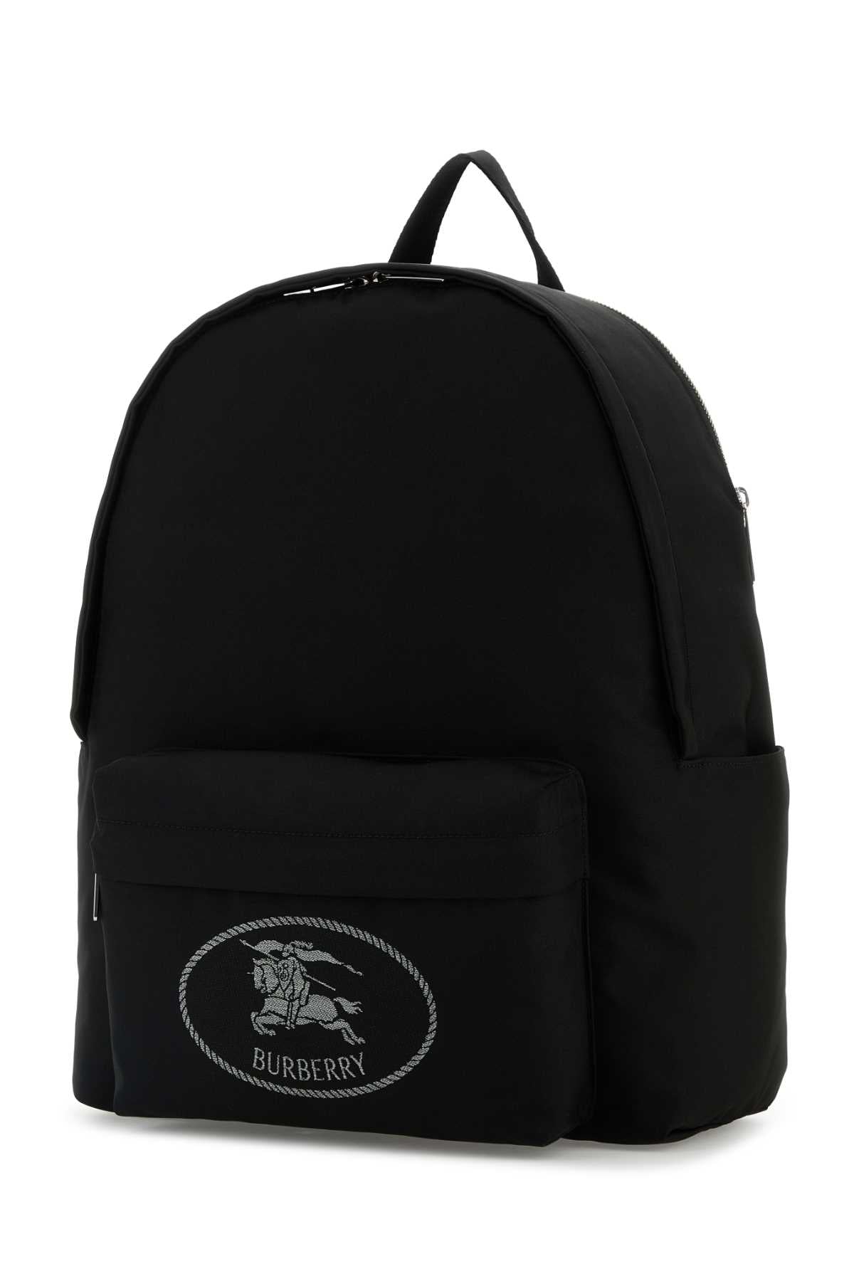 BURBERRY ML ORKNEY ZIP BACKPACK NYN For Men Exterior: 90% Polyester 8% Polyurethane 1% Glass 1% Nylon Lining: 97% Polyester 3% Polyurethane Finishing: Silver metal