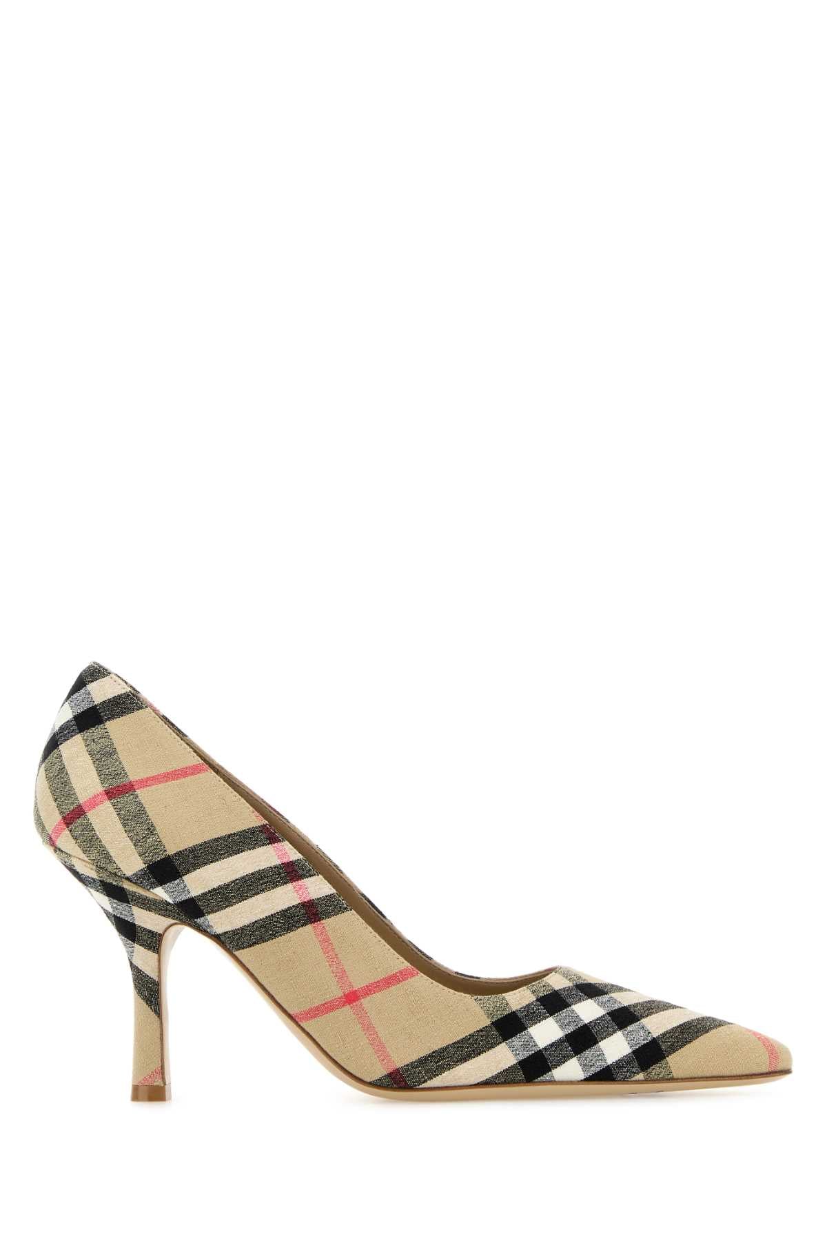 BURBERRY LF DAME PUMP 90 For Women Exterior: 100% Fabric Interior: 100% Leather Sole: Leather