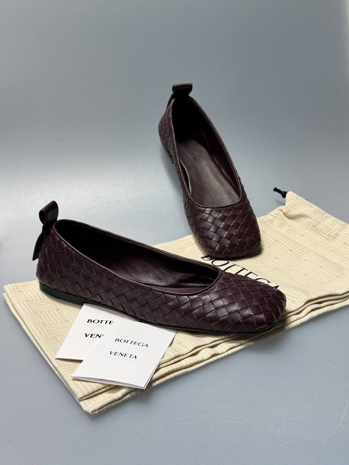 Intrecciato Leather Ballet Flats