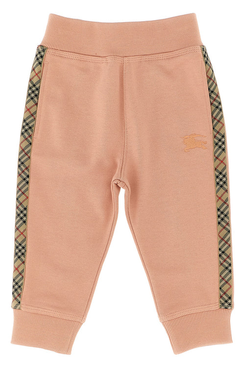 BURBERRY 'Jackson Check Tape' joggers For Baby girl 100% cotton