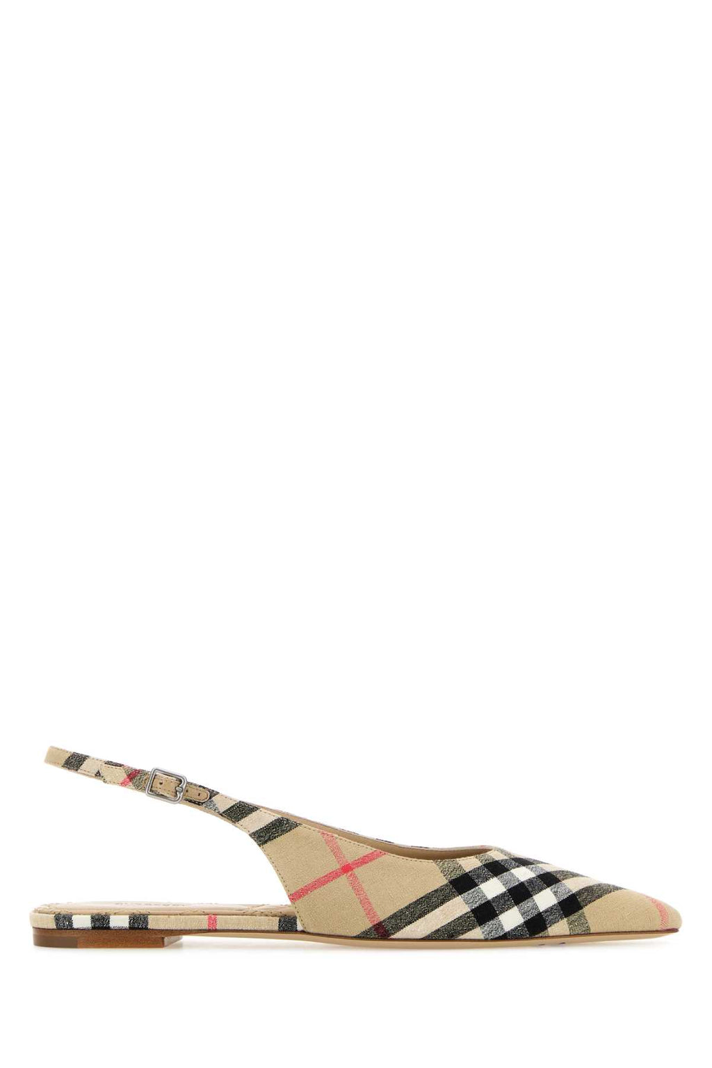 BURBERRY LF DAME SLINGBACK 05 For Women Exterior: 100% Fabric Interior: 100% Leather Sole: Leather