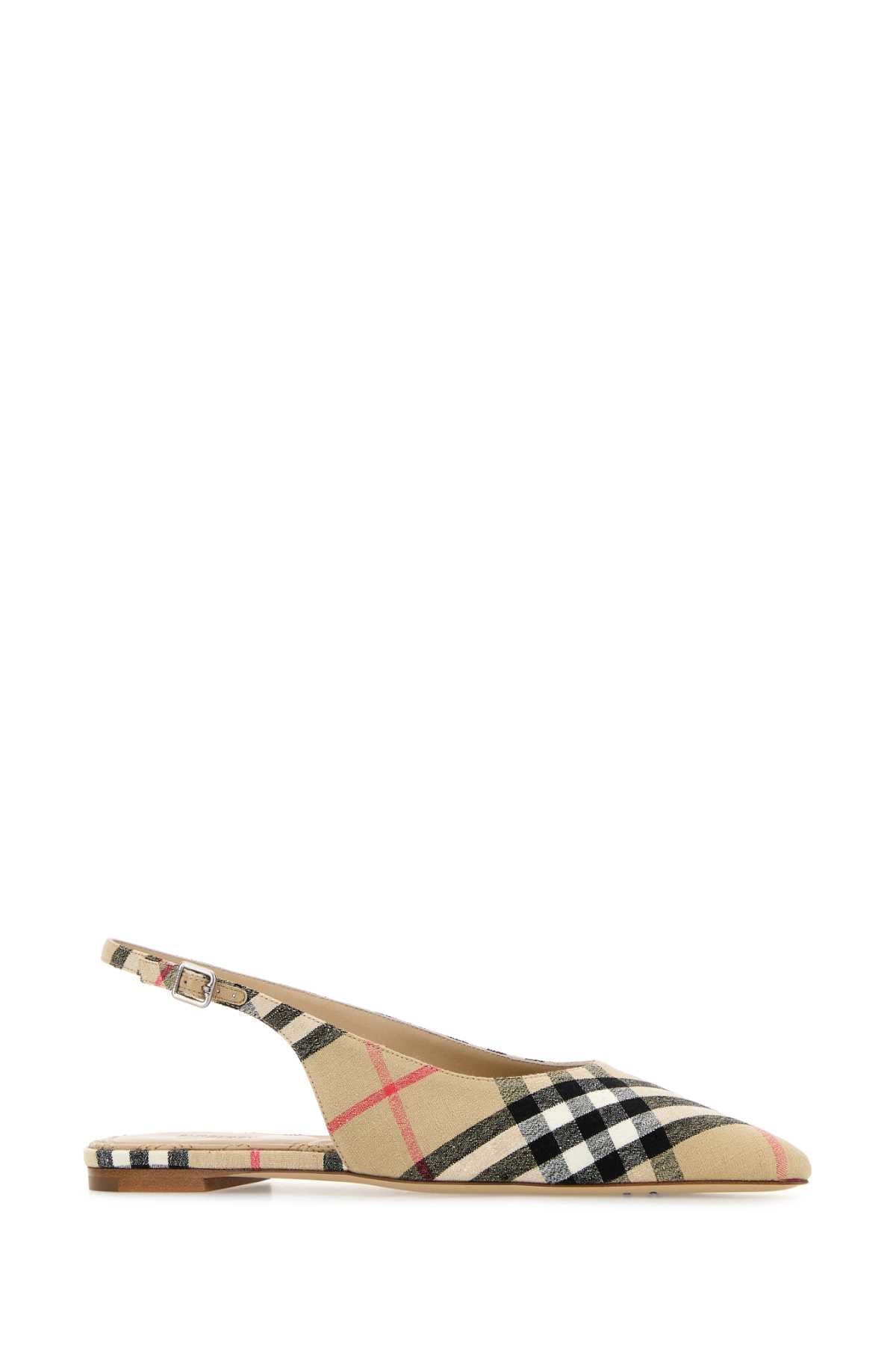 BURBERRY LF DAME SLINGBACK 05 For Women Exterior: 100% Fabric Interior: 100% Leather Sole: Leather