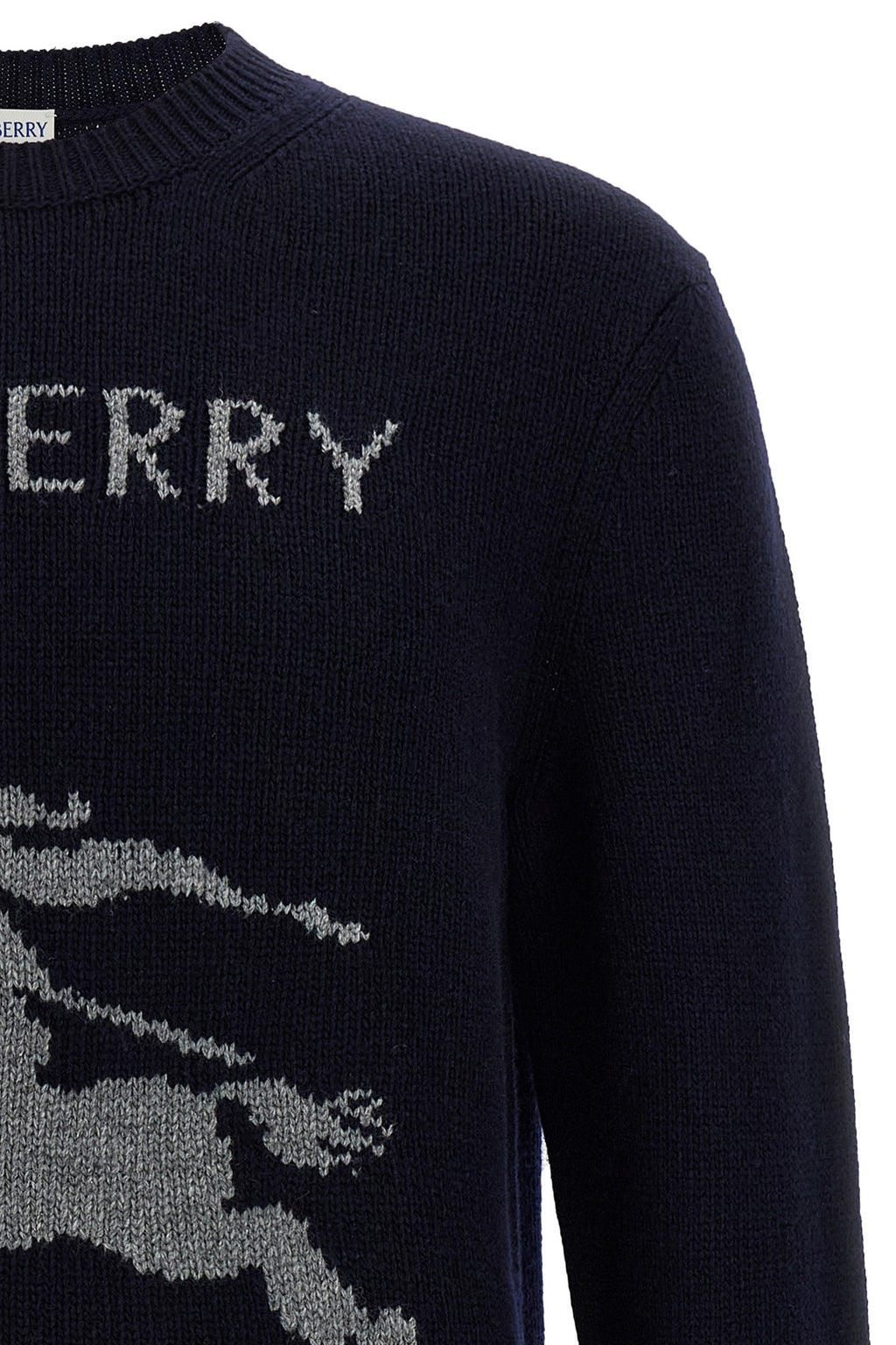 BURBERRY Logo intarsia sweater For Men 71% wool 29% cachemire