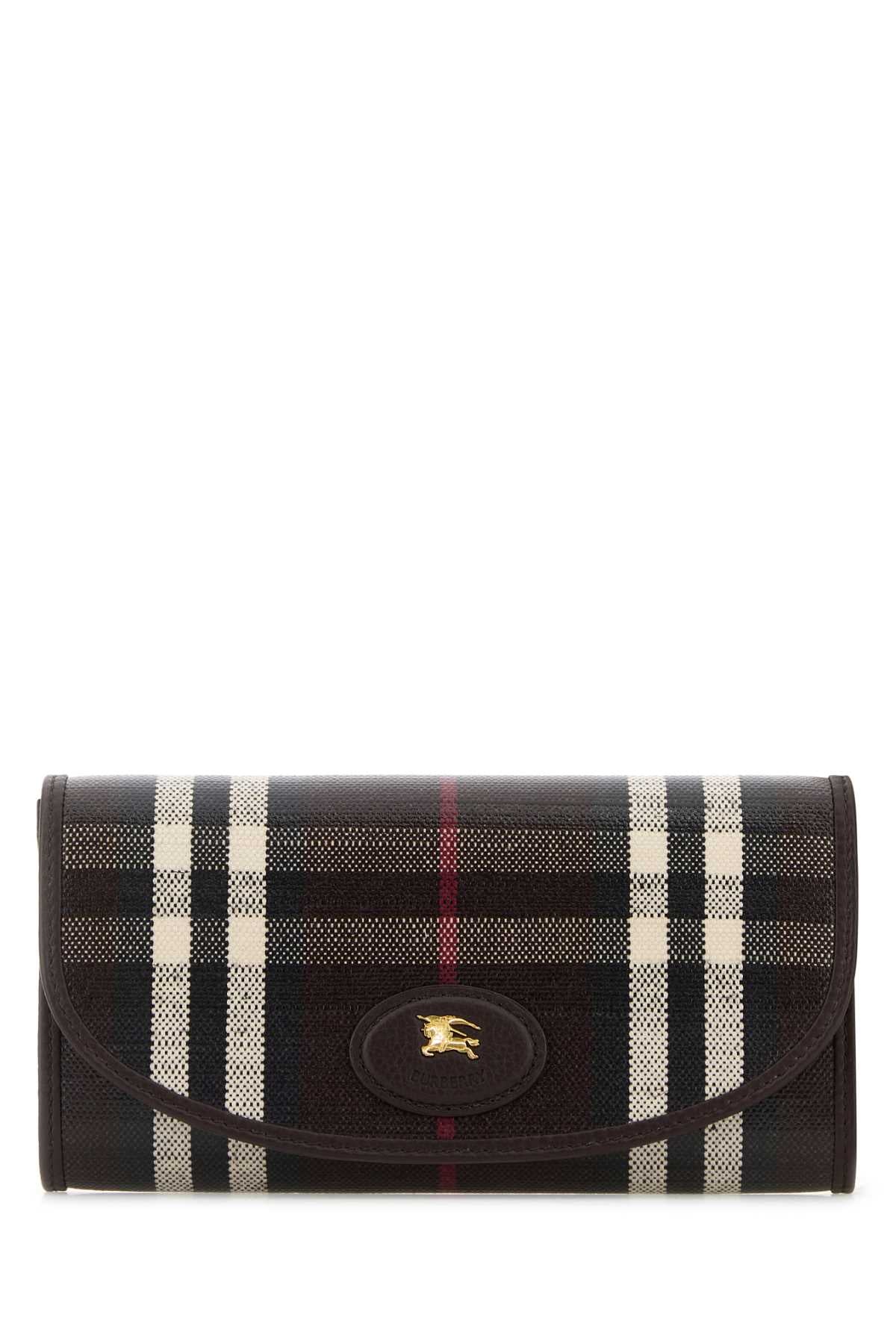 BURBERRY LS HIGHLANDS WALLET WWW For Women Exterior: 69% Cotton 21% Viscose 10% Linen Finishing: Golden metal