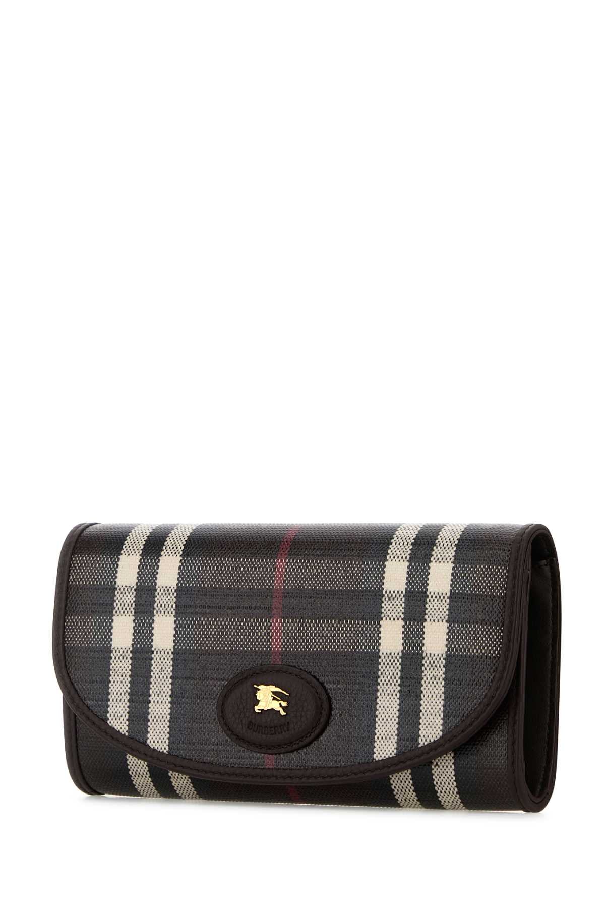 BURBERRY LS HIGHLANDS WALLET WWW For Women Exterior: 69% Cotton 21% Viscose 10% Linen Finishing: Golden metal