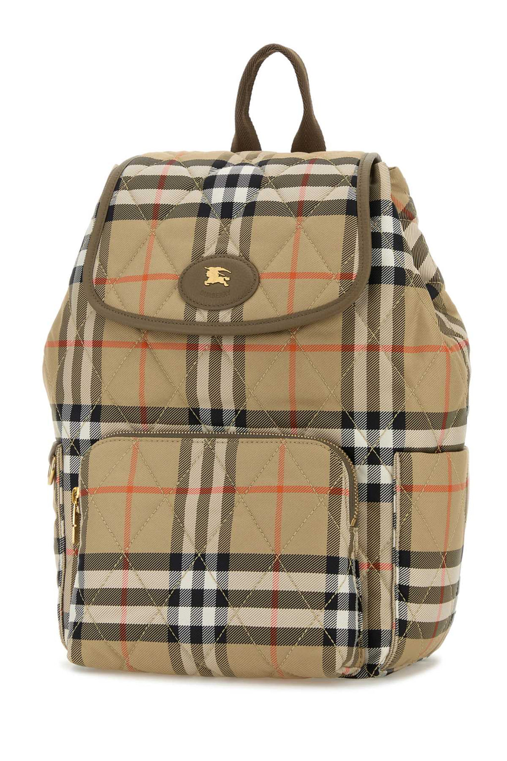 BURBERRY LL HORSESHOE BACKPACK S21 For Women Exterior: 97% Nylon 3% Polyurethane Lining: 100% Nylon Finishing: Platinum