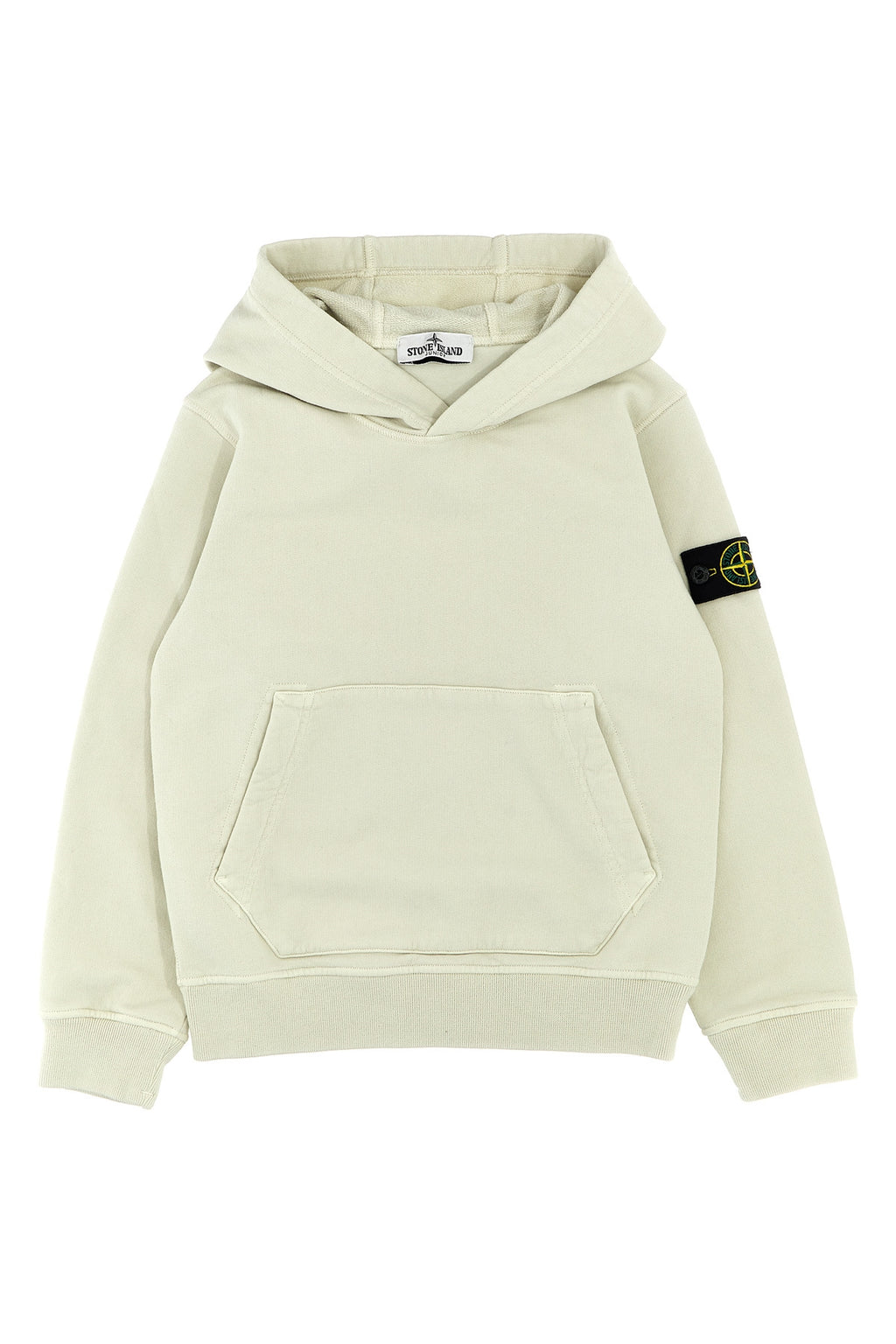 STONE ISLAND JUNIOR Logo patch hoodie For Baby boy 100% cotton