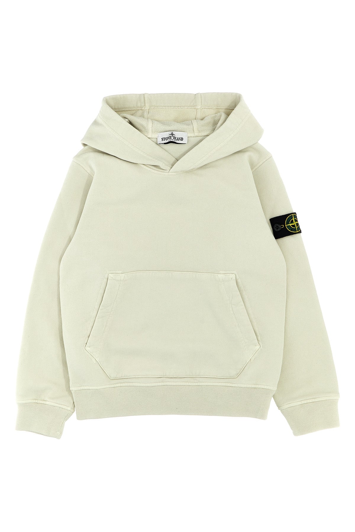 STONE ISLAND JUNIOR Logo patch hoodie For Baby boy 100% cotton