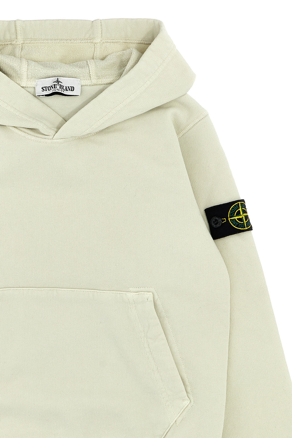 STONE ISLAND JUNIOR Logo patch hoodie For Baby boy 100% cotton