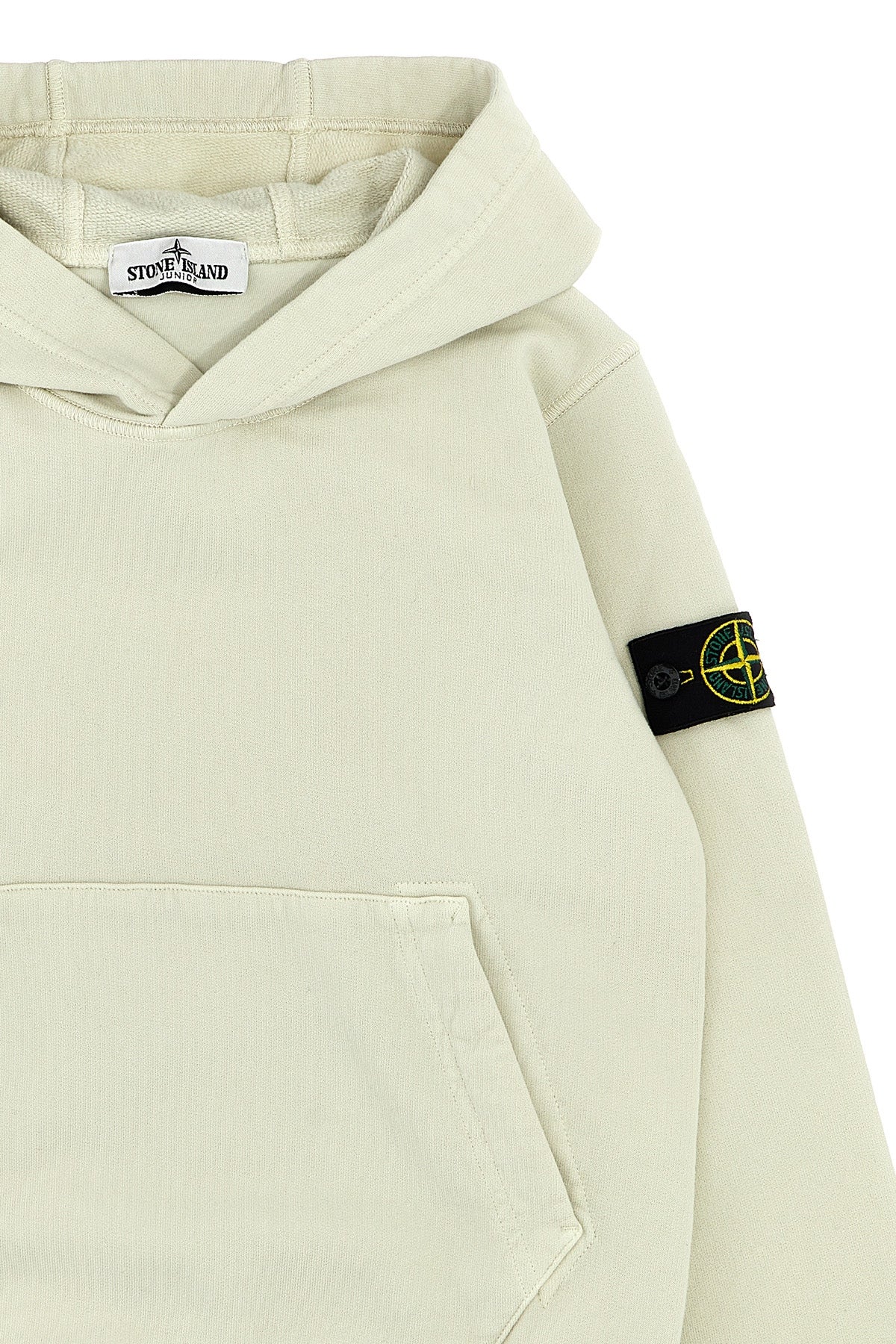 STONE ISLAND JUNIOR Logo patch hoodie For Baby boy 100% cotton