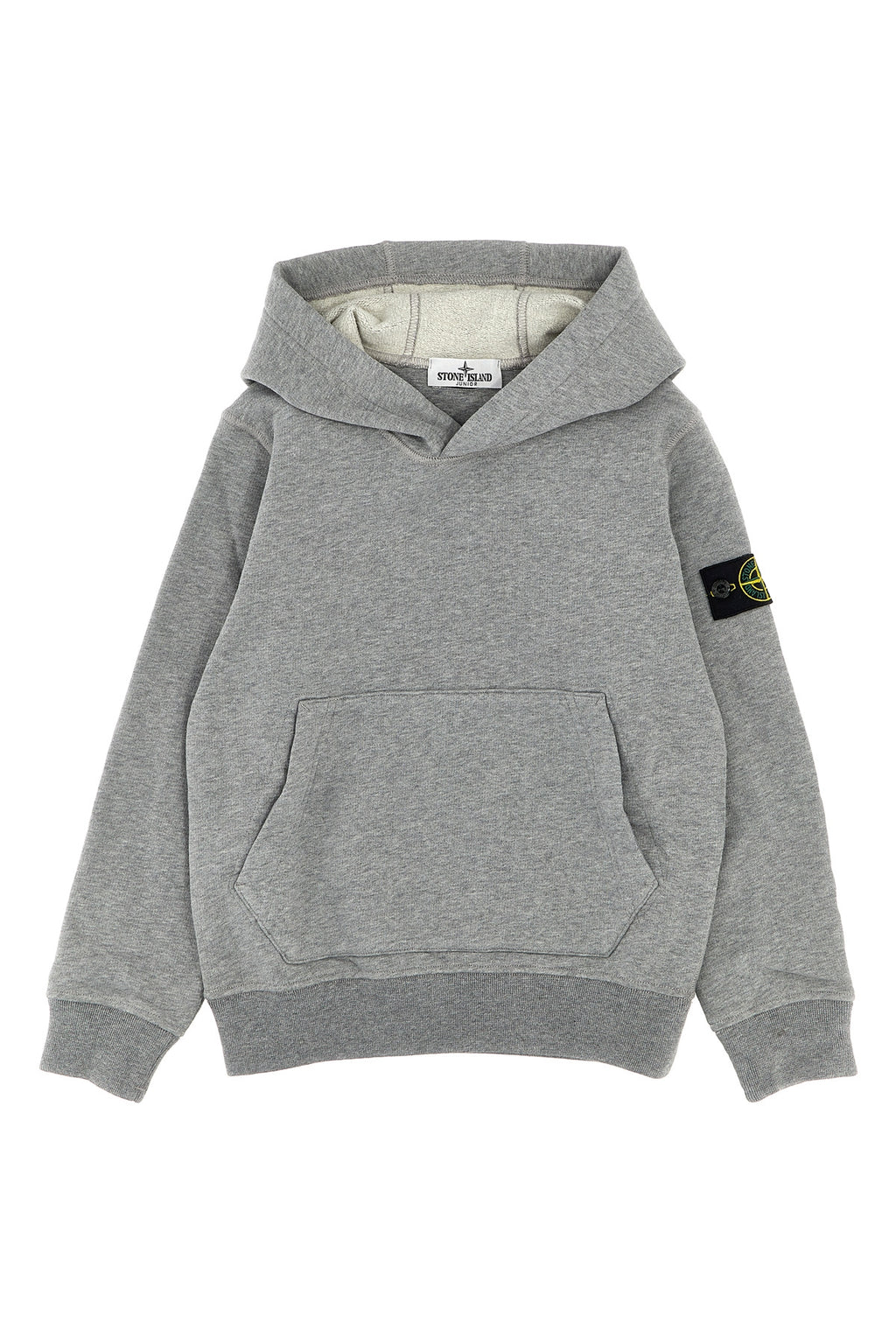 STONE ISLAND JUNIOR Logo patch hoodie For Baby boy 100% cotton