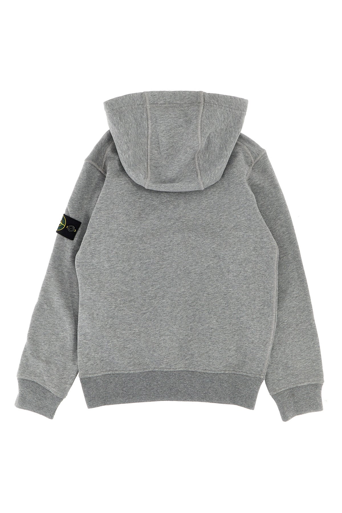 STONE ISLAND JUNIOR Logo patch hoodie For Baby boy 100% cotton