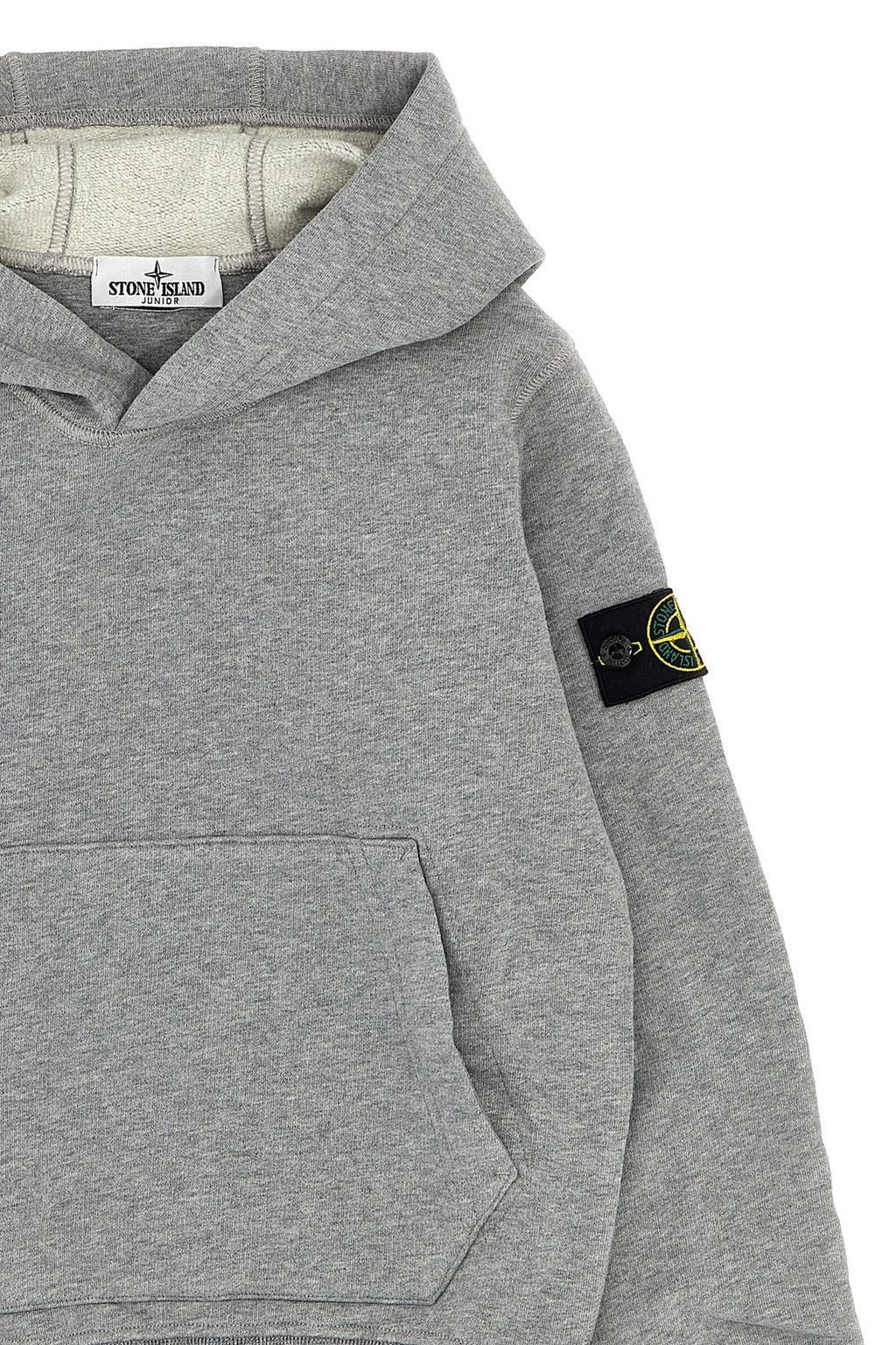 STONE ISLAND JUNIOR Logo patch hoodie For Baby boy 100% cotton