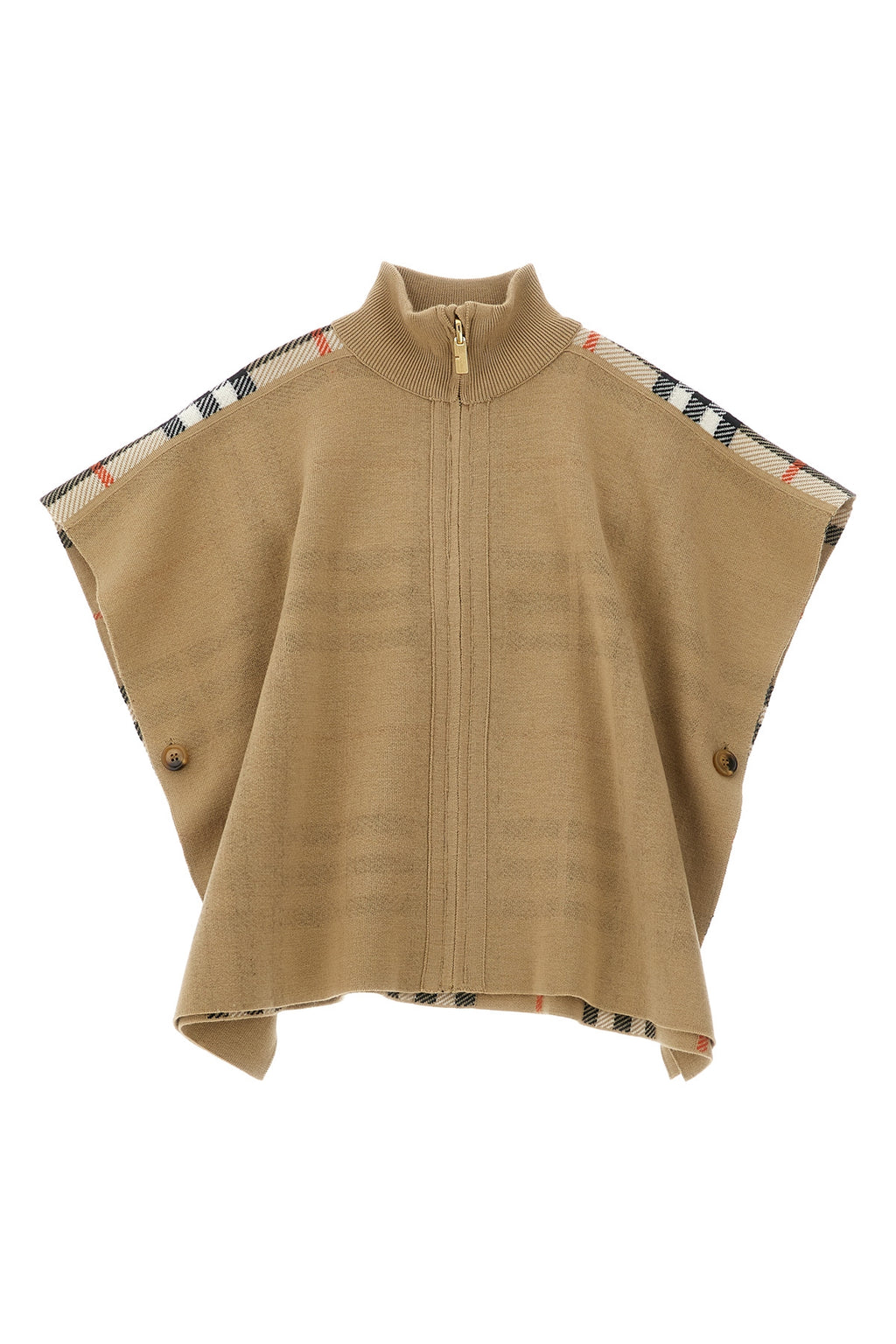 BURBERRY 'Isobel' reversible cape For Baby girl 95% wool 4% polyamide 1% elastane