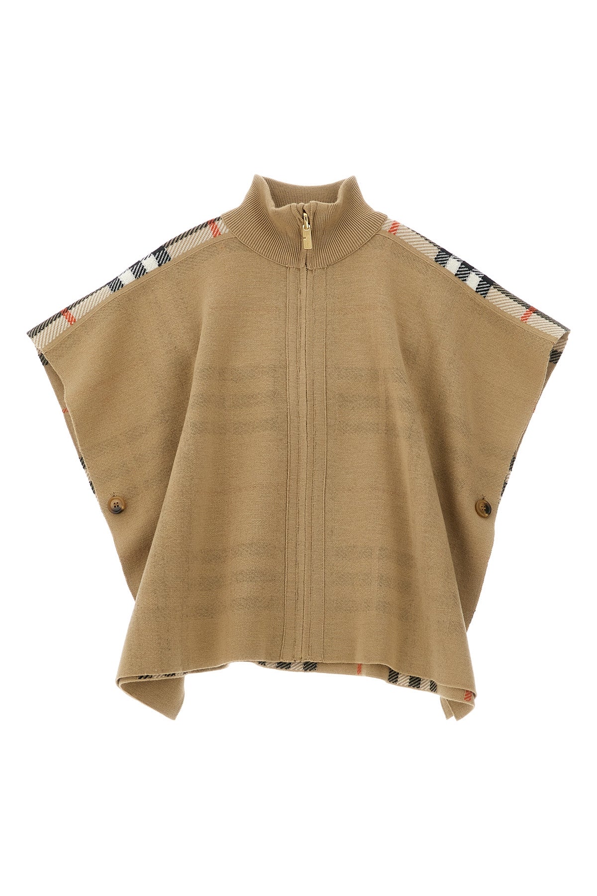 BURBERRY 'Isobel' reversible cape For Baby girl 95% wool 4% polyamide 1% elastane