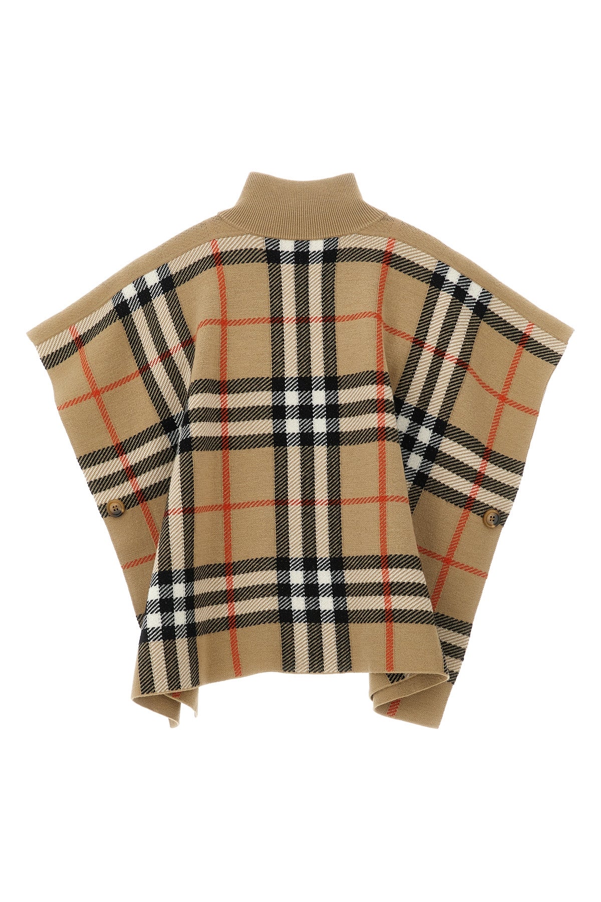 BURBERRY 'Isobel' reversible cape For Baby girl 95% wool 4% polyamide 1% elastane