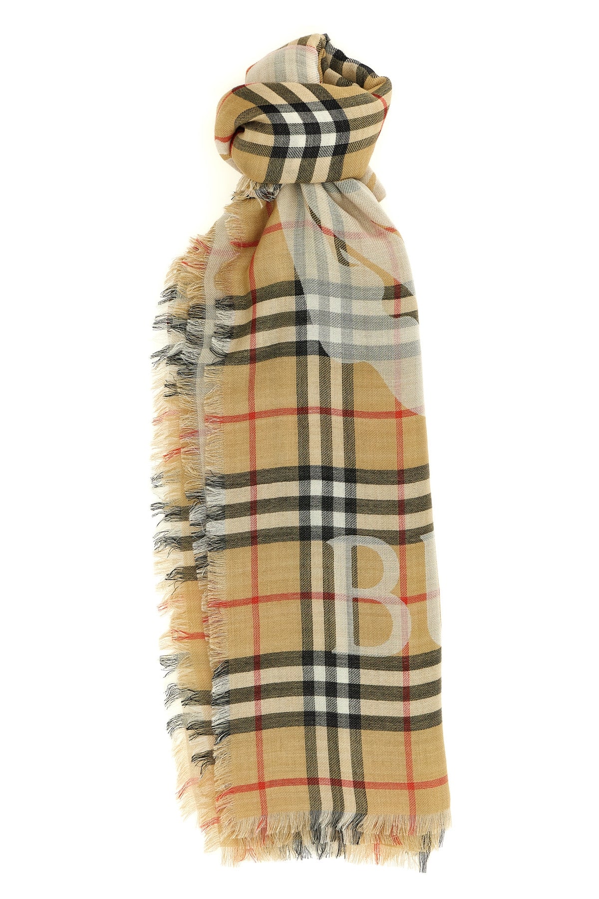 BURBERRY 'Equestrian Knight Design' scarf For Women 51% wool, 49% mulberry silk