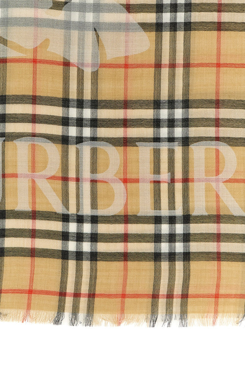 BURBERRY 'Equestrian Knight Design' scarf For Women 51% wool, 49% mulberry silk