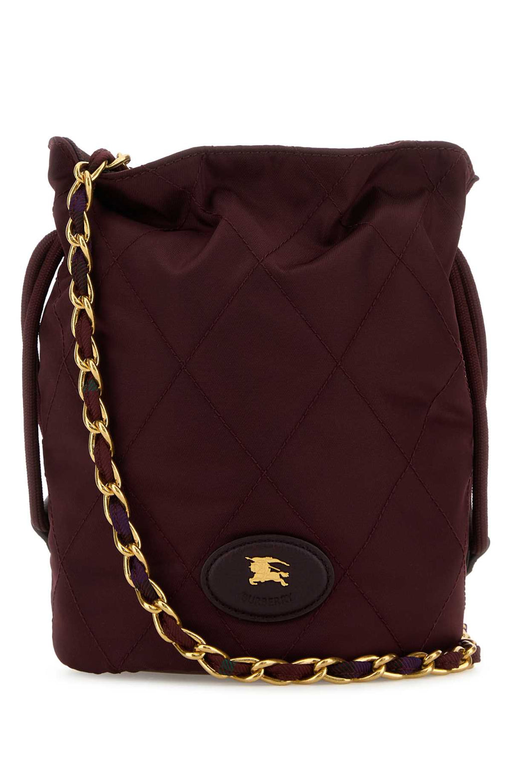 BURBERRY LS MN CHAIN POUCH NYN For Women Exterior: 90% Nylon 10% Acrylic Lining: 100% Nylon Finishing: Golden metal