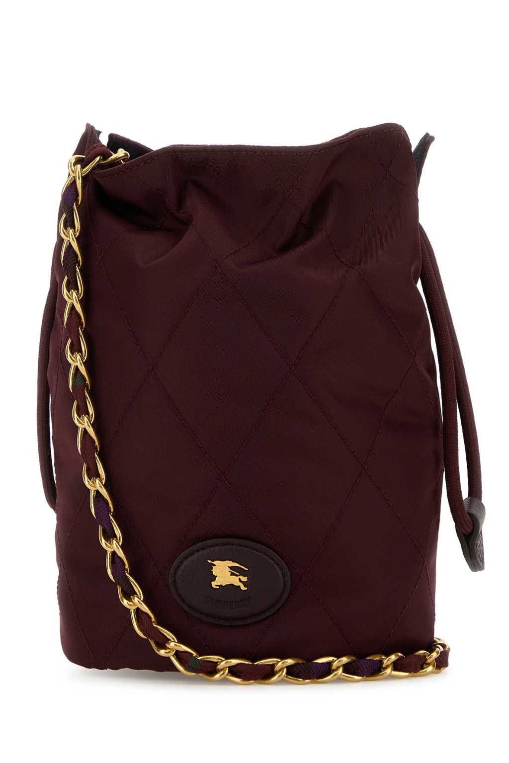 BURBERRY LS MN CHAIN POUCH NYN For Women Exterior: 90% Nylon 10% Acrylic Lining: 100% Nylon Finishing: Golden metal