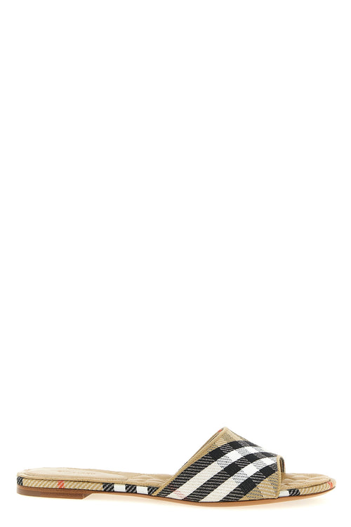 BURBERRY 'Sloane' slides For Women 77% polyester 21% cotton 2% polyamide