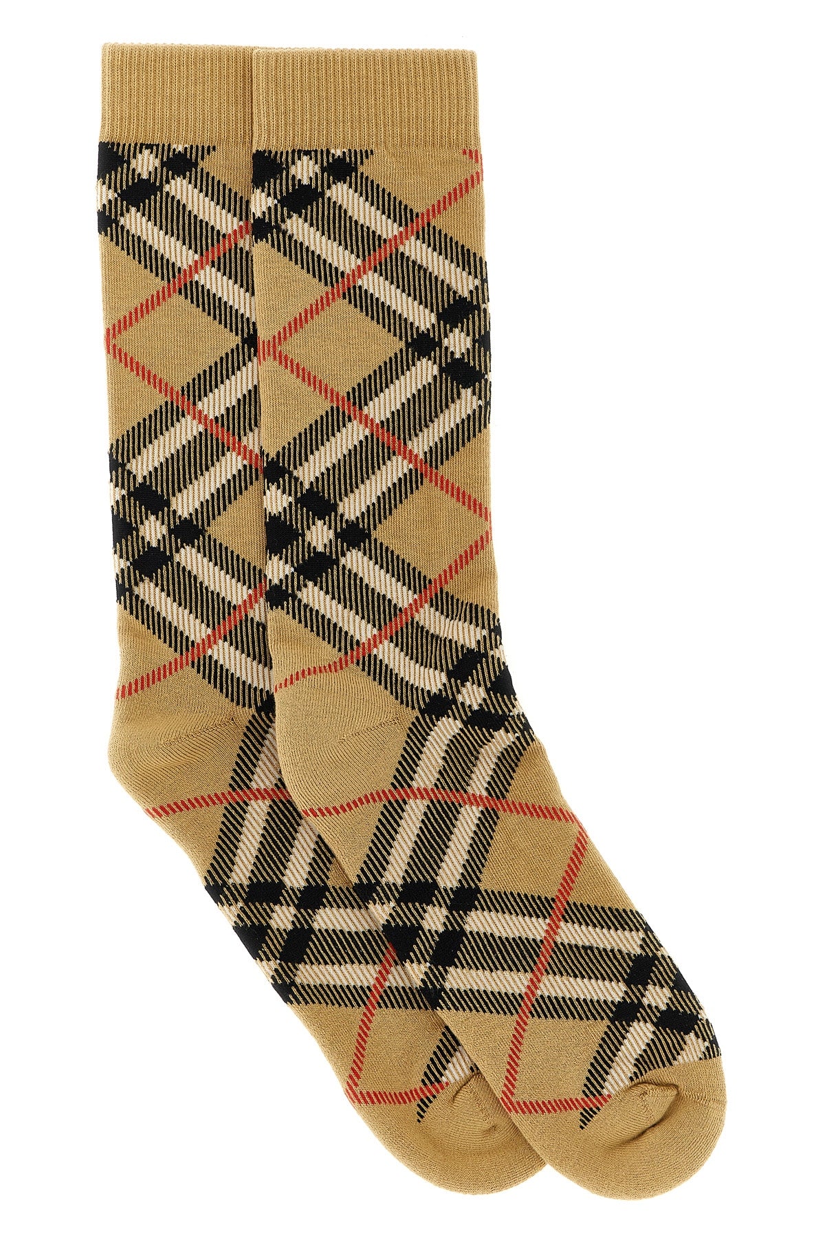 BURBERRY Check socks For Women 62% cotton 36% polyamide 2% elastane