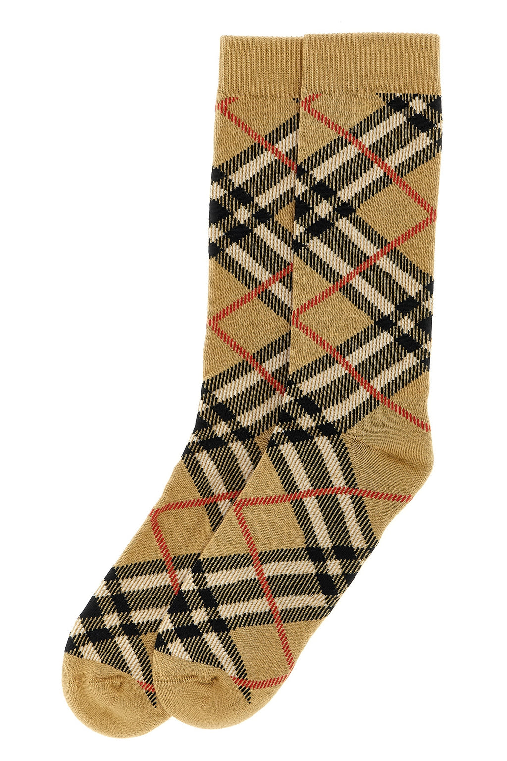 BURBERRY Check socks For Women 62% cotton 36% polyamide 2% elastane
