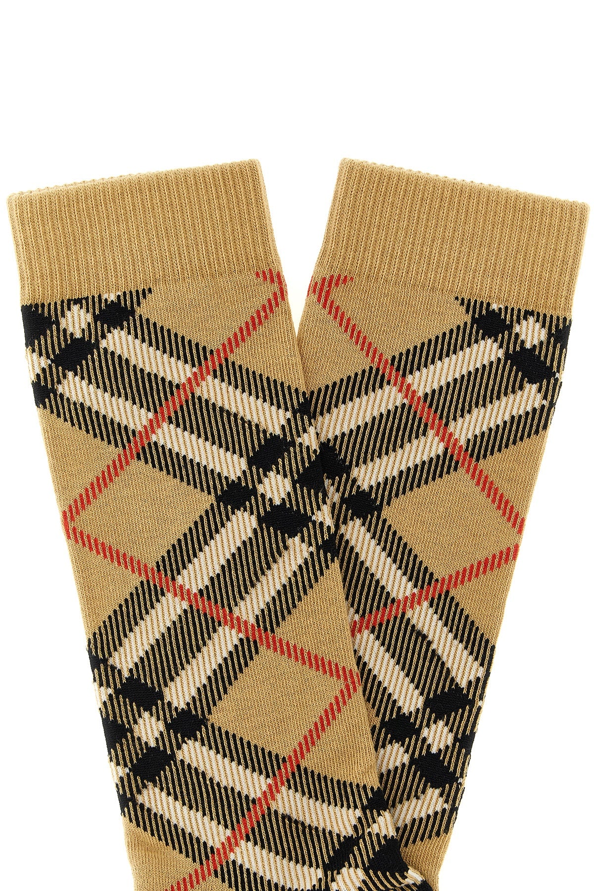 BURBERRY Check socks For Women 62% cotton 36% polyamide 2% elastane