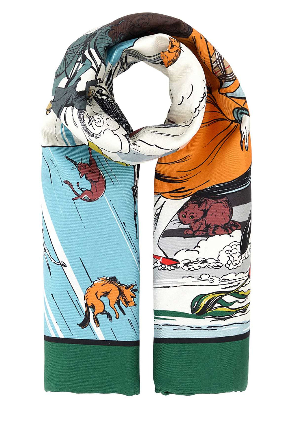 BURBERRY SS CATS AND DOGS SLK SQ For UNISEX Exterior: 100% Silk