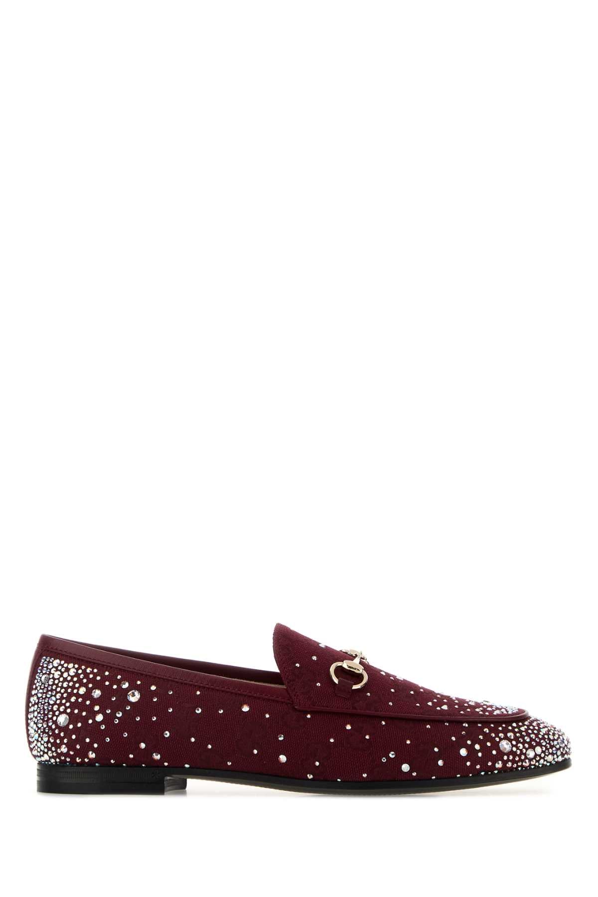 GUCCI 010-MOCASSIN For Women Exterior: 100% Fabric 100% Rhinestones Interior: 100% Leather Sole: Leather
