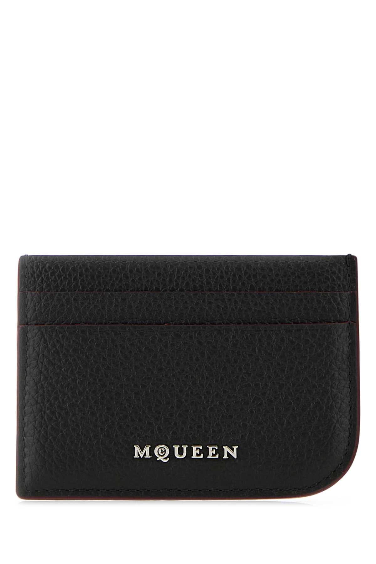 ALEXANDER MCQUEEN SLING CARD CASE For Men Exterior: 100% Leather Finishing: Silver metal