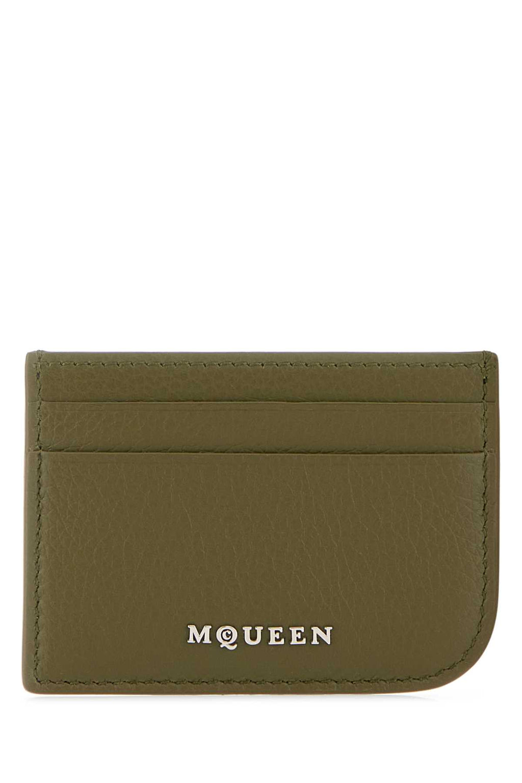 ALEXANDER MCQUEEN SLING CARD CASE For Men Exterior: 100% Leather Finishing: Silver metal