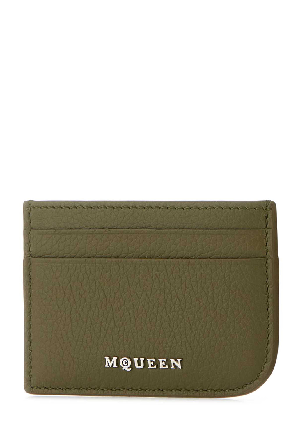 ALEXANDER MCQUEEN SLING CARD CASE For Men Exterior: 100% Leather Finishing: Silver metal