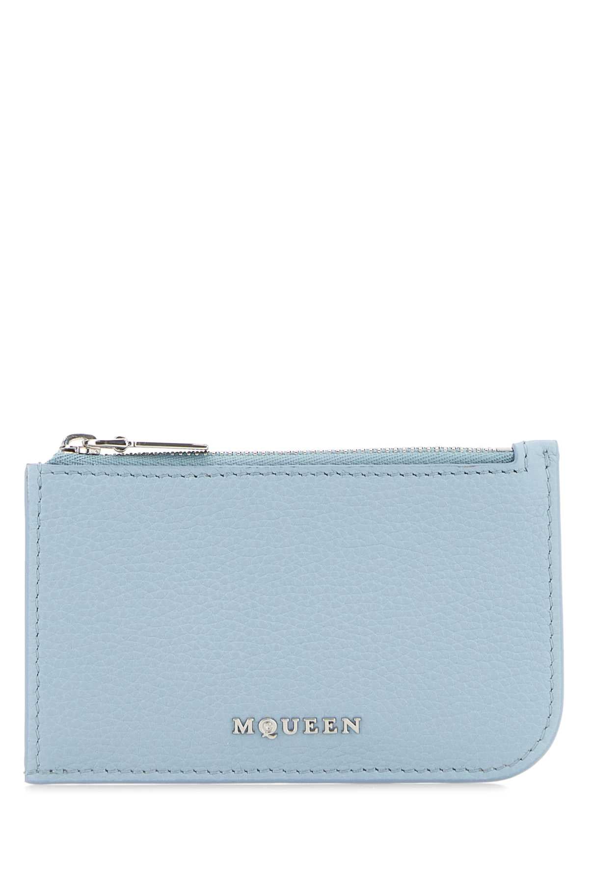 ALEXANDER MCQUEEN SLING ZIP CARD CASE For Men Exterior: 100% Leather Finishing: Silver metal