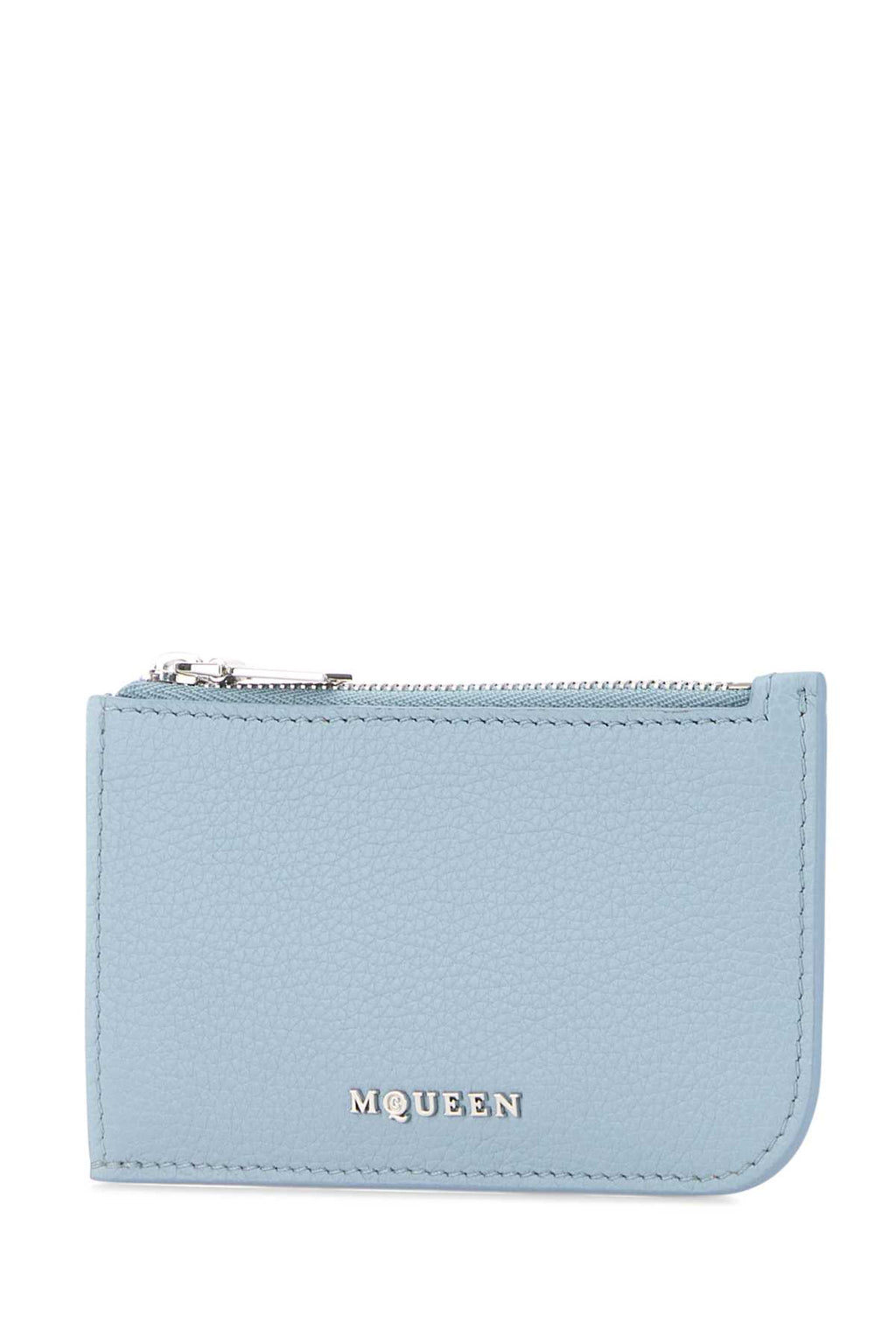 ALEXANDER MCQUEEN SLING ZIP CARD CASE For Men Exterior: 100% Leather Finishing: Silver metal