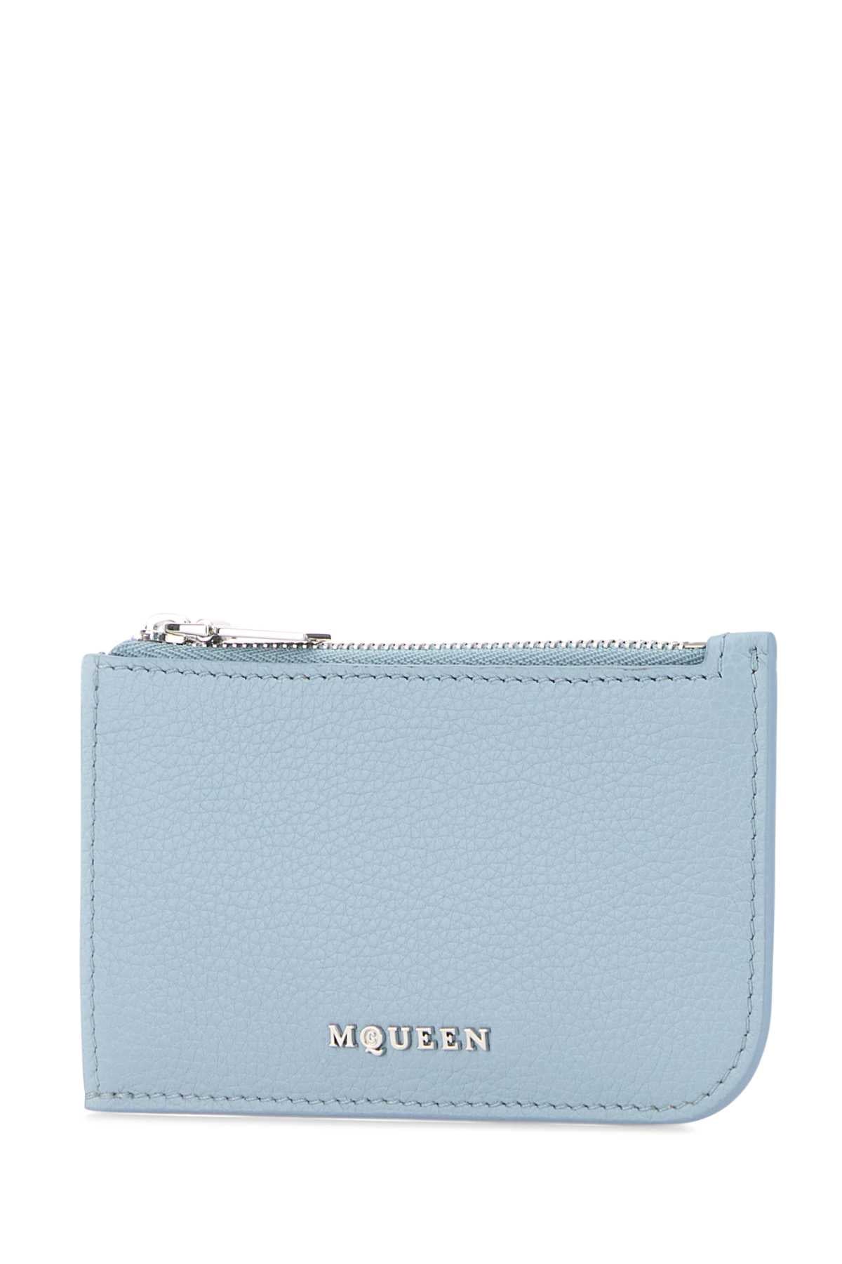 ALEXANDER MCQUEEN SLING ZIP CARD CASE For Men Exterior: 100% Leather Finishing: Silver metal