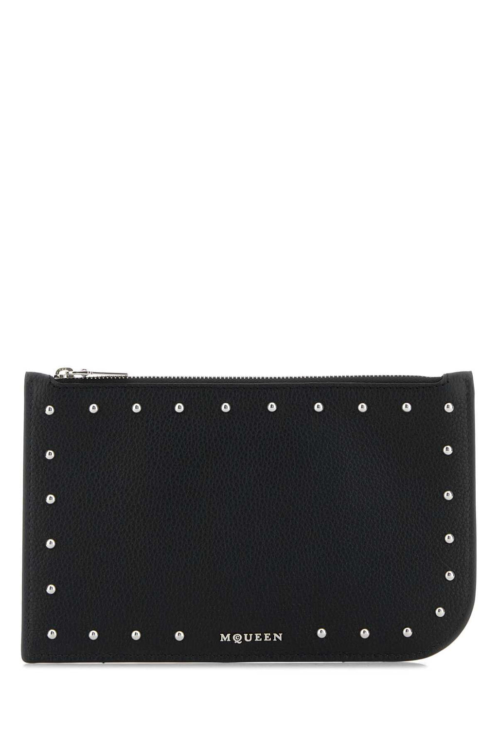 ALEXANDER MCQUEEN SLING ZIP POUCH For Men Exterior: 100% Leather Finishing: Silver metal
