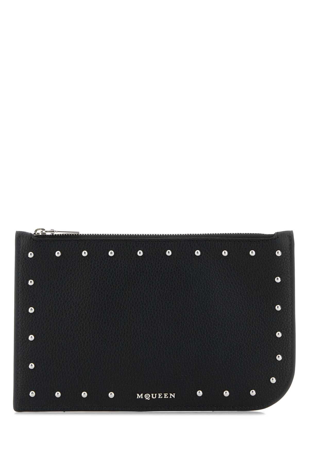 ALEXANDER MCQUEEN SLING ZIP POUCH For Men Exterior: 100% Leather Finishing: Silver metal