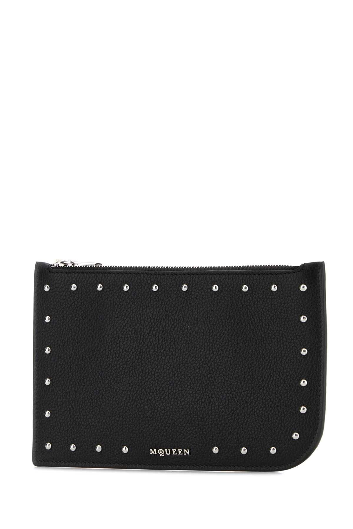 ALEXANDER MCQUEEN SLING ZIP POUCH For Men Exterior: 100% Leather Finishing: Silver metal