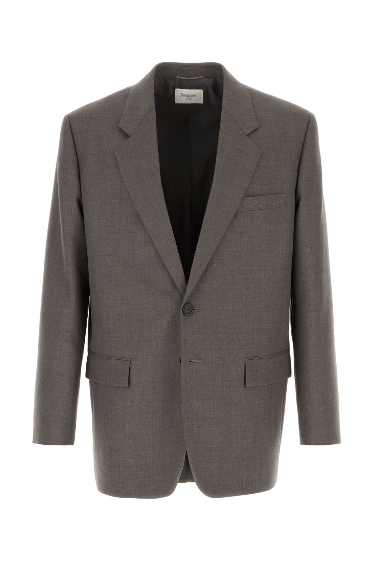SAINT LAURENT VESTE YVES For Men Exterior: 100% Wool Lining: 100% Silk