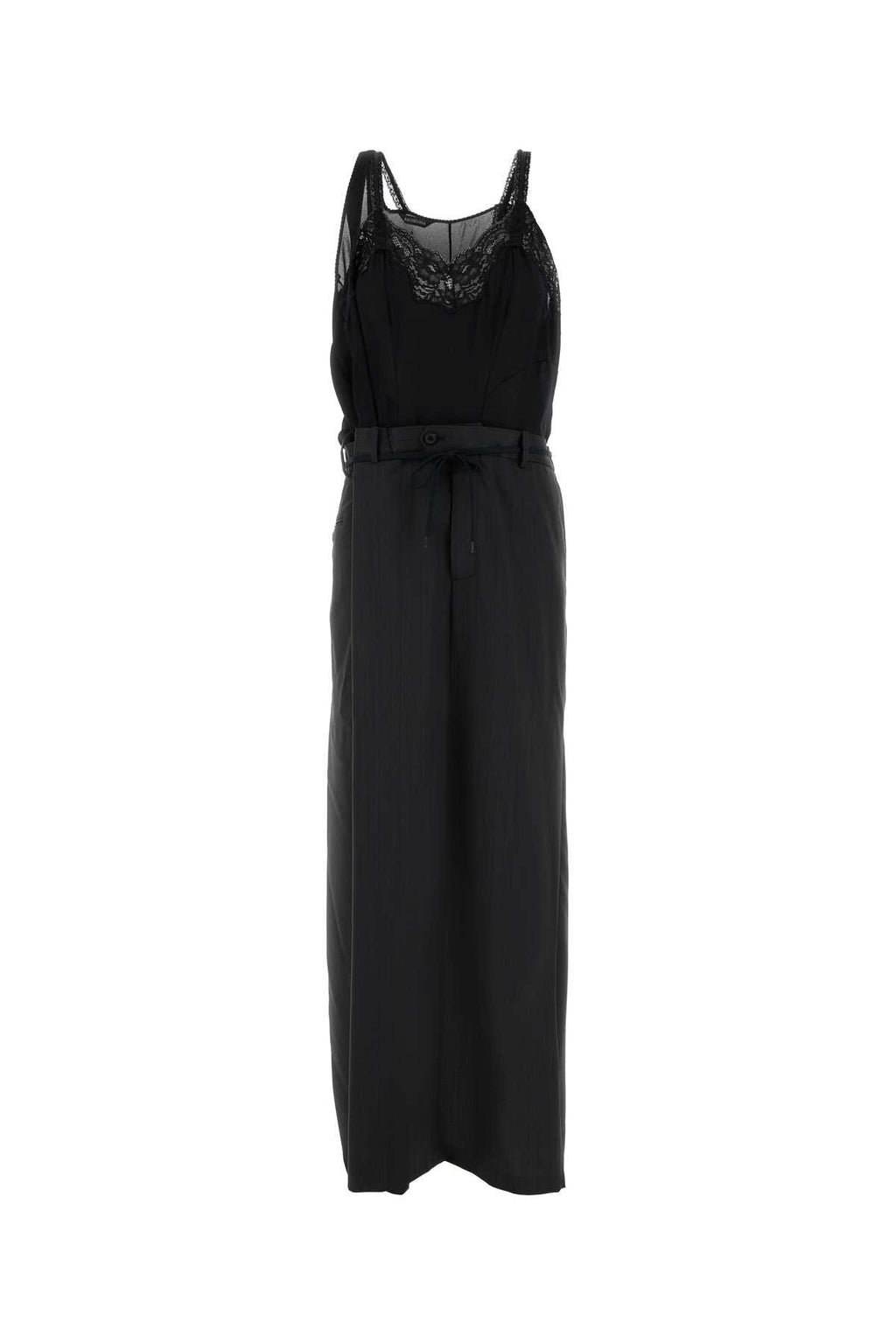 BALENCIAGA PATCHED SLIP DRESS For Women Exterior 1: 55% Polyester 45% Wool Exterior 2: 100% Polyester