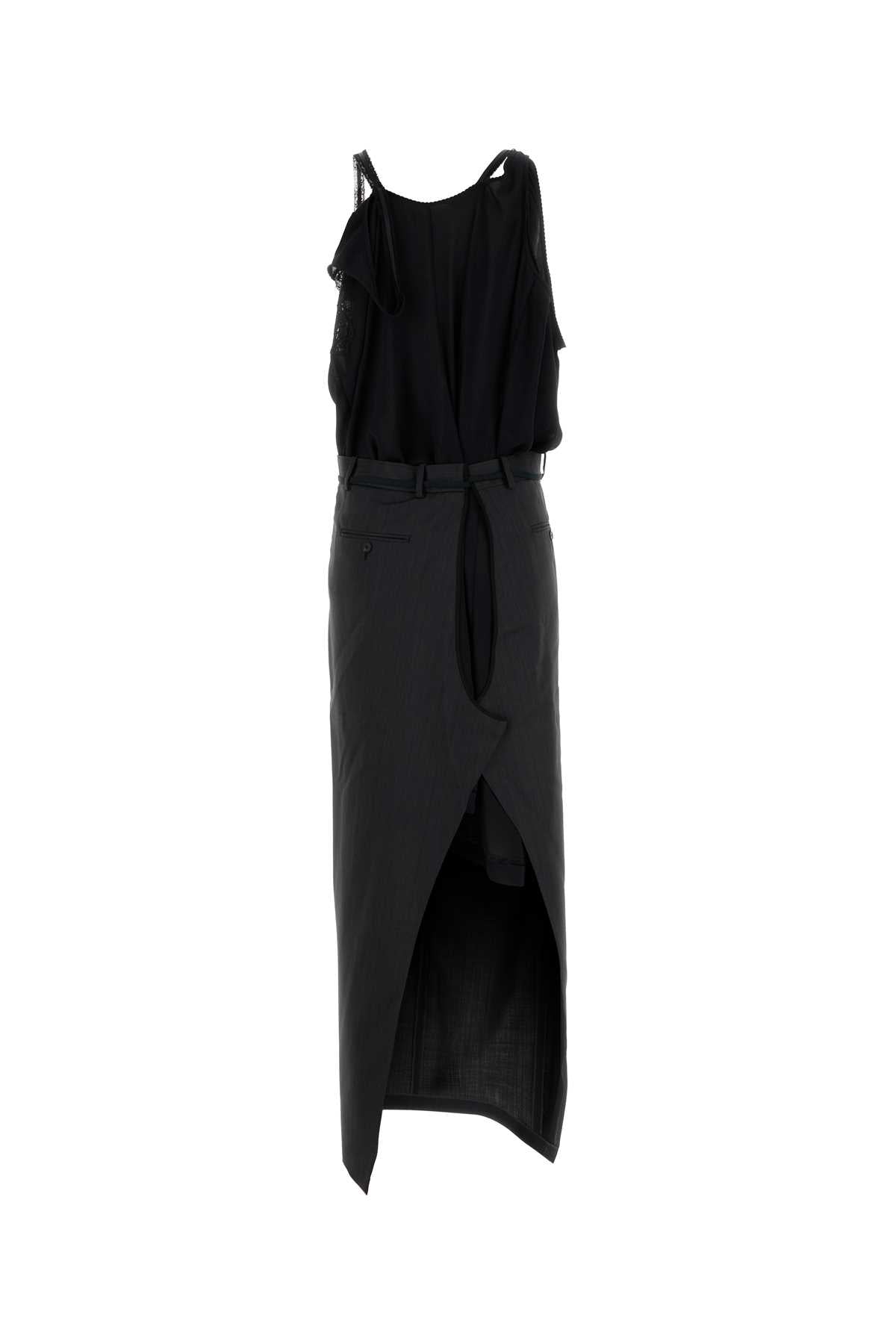 BALENCIAGA PATCHED SLIP DRESS For Women Exterior 1: 55% Polyester 45% Wool Exterior 2: 100% Polyester