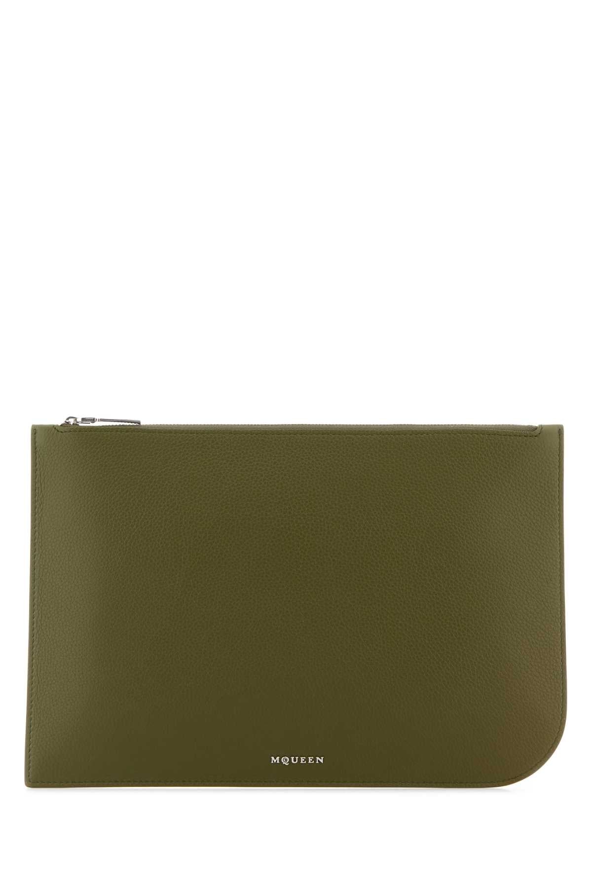 ALEXANDER MCQUEEN L SLING ZIP POUCH For Men Exteiror: 100% Calf Lining: 100% Leather Finishing: Silver metal