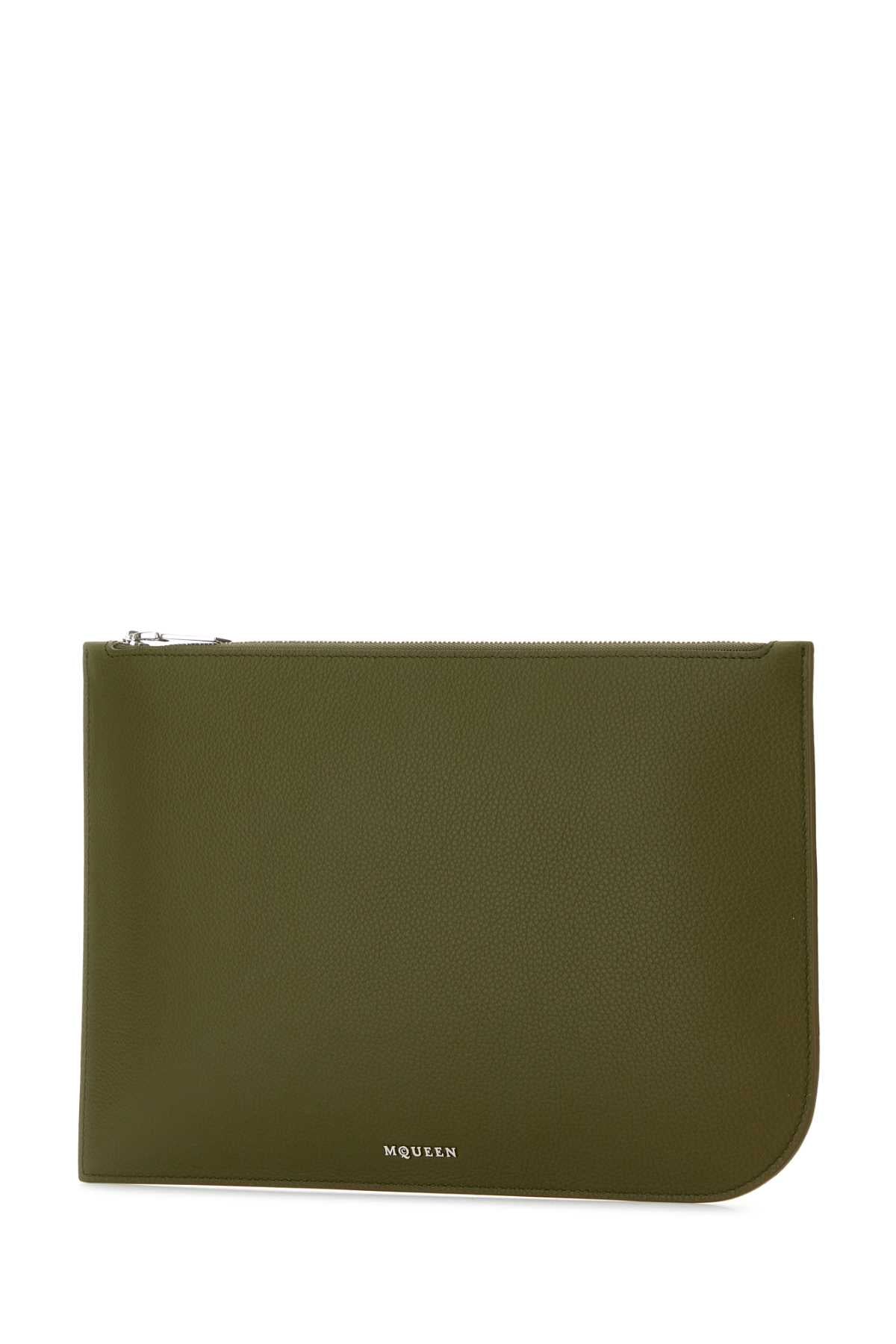 ALEXANDER MCQUEEN L SLING ZIP POUCH For Men Exteiror: 100% Calf Lining: 100% Leather Finishing: Silver metal