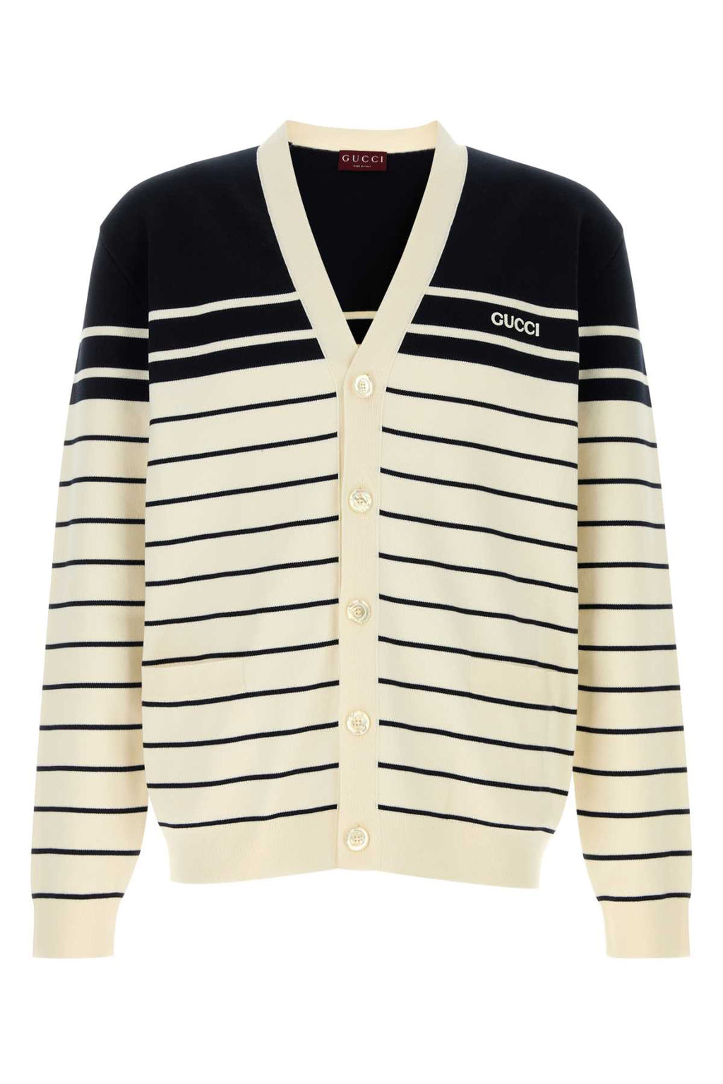 GUCCI CARDIGAN STRIPES LOGO For Men Exterior: 100% Cotton