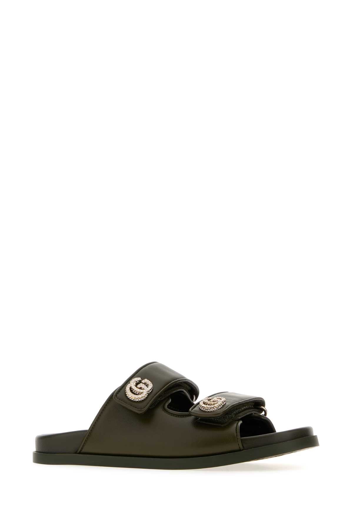 GUCCI WNEWMARMONTGG SLD LTHW/CRYSTGG For Women Exterior: 100% Leather Interior: 100% Leather Sole: Rubber