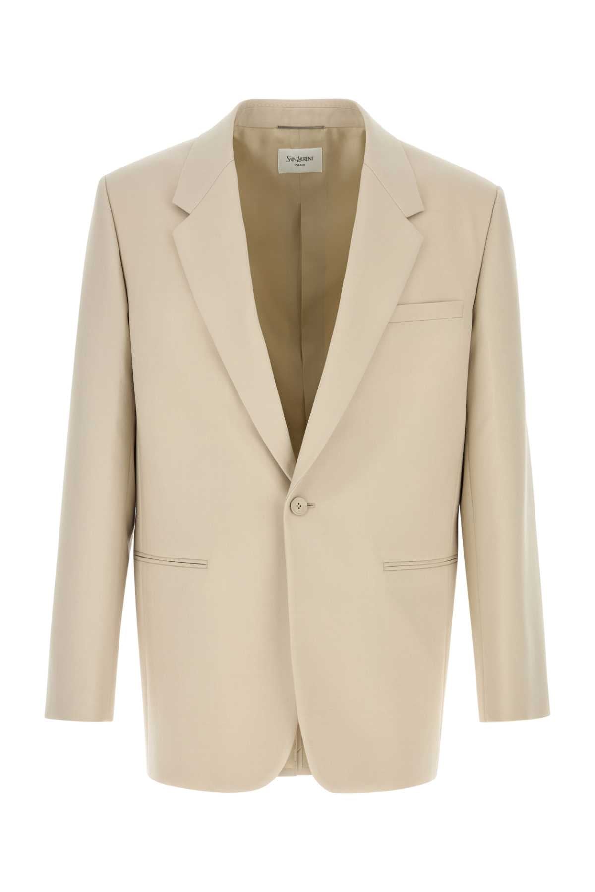 SAINT LAURENT VESTE FIT DROIT For Men Exterior: 100% Wool Lining: 100% Silk